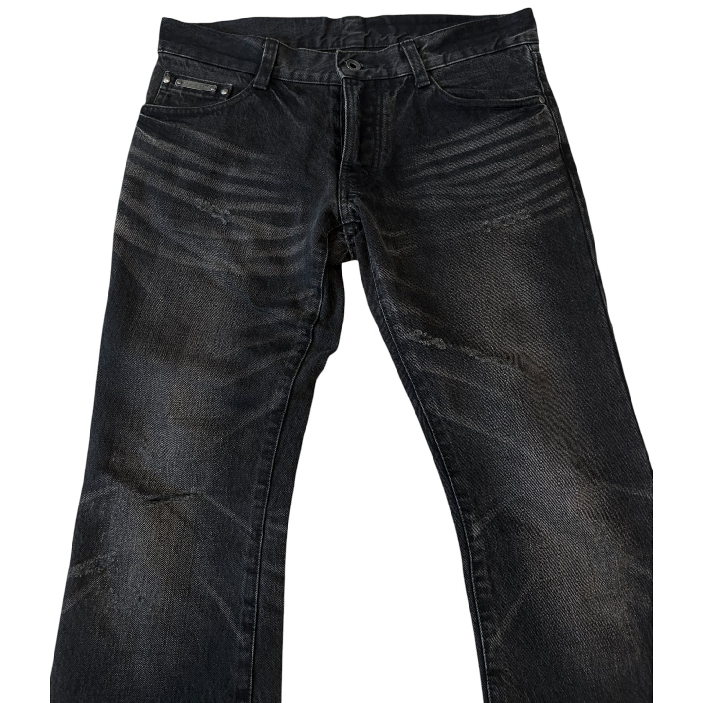 5351 Pour Les Hommes black whispered bootcut denim jeans