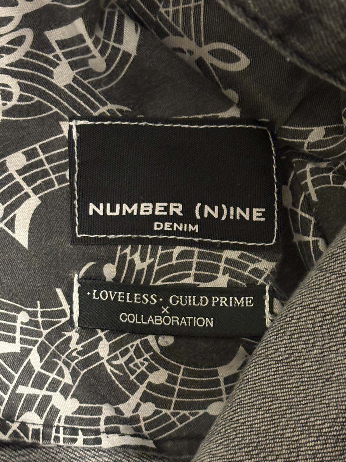 Number (N)ine Denim grey distressed streaked denim jeans