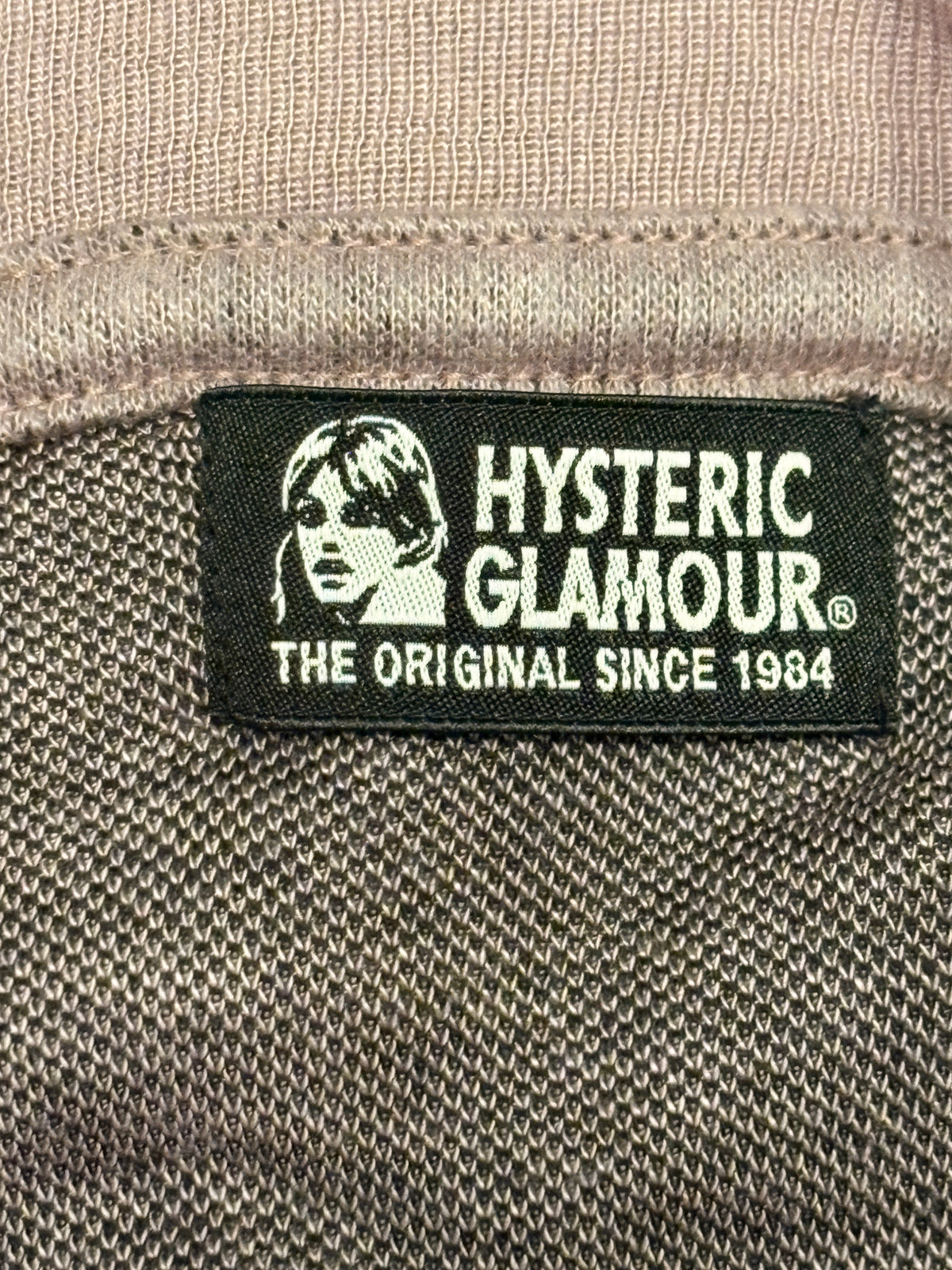 Hysteric Glamour light pink magenta skull cotton knit longsleeve T-shirt