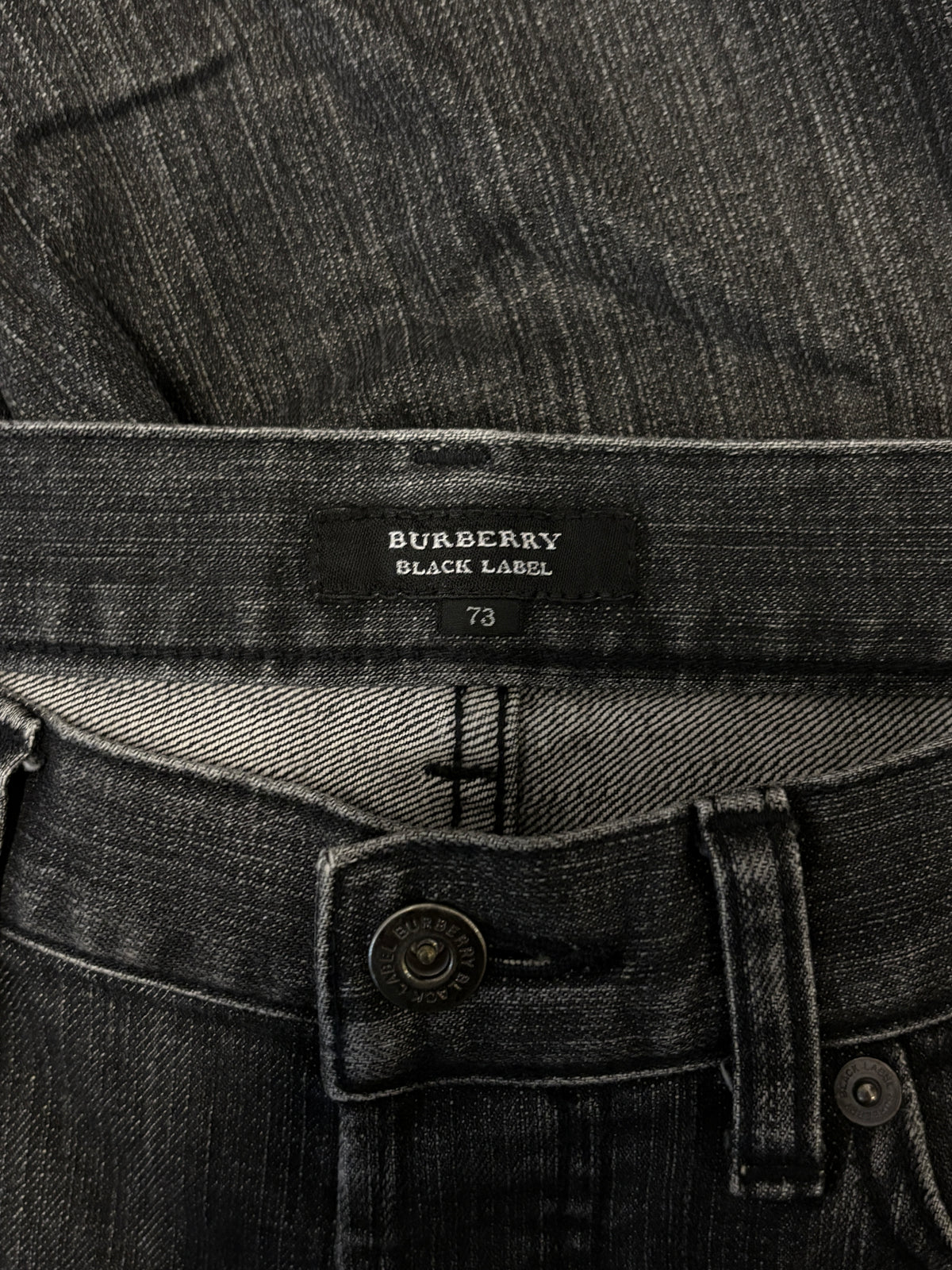 Burberry Black Label grey whiskered denim jeans