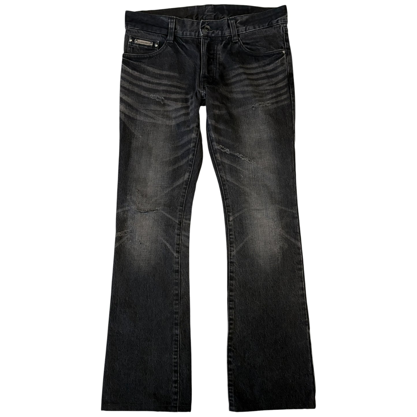 5351 Pour Les Hommes black whispered bootcut denim jeans