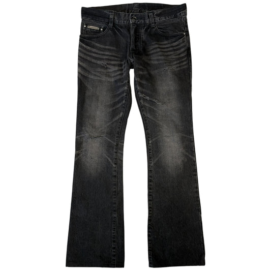 5351 Pour Les Hommes black whispered bootcut denim jeans