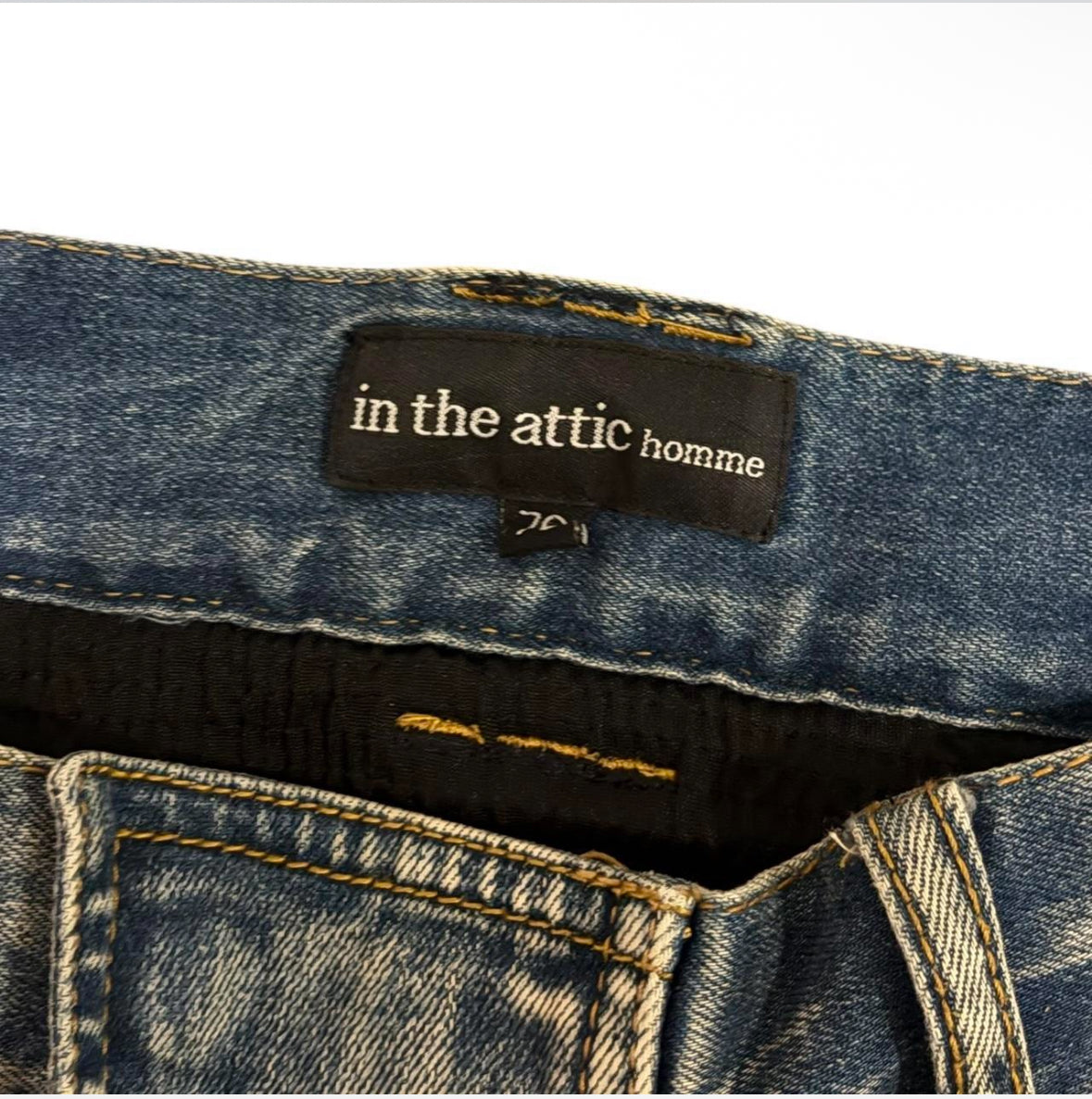 In The Attic blue biker denim detailed lightweight jeans