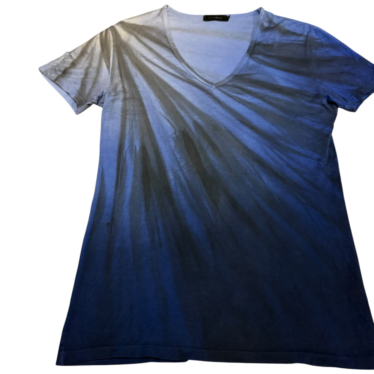 Civarize blue palm tree tropical fade wash V-neck T-shirt