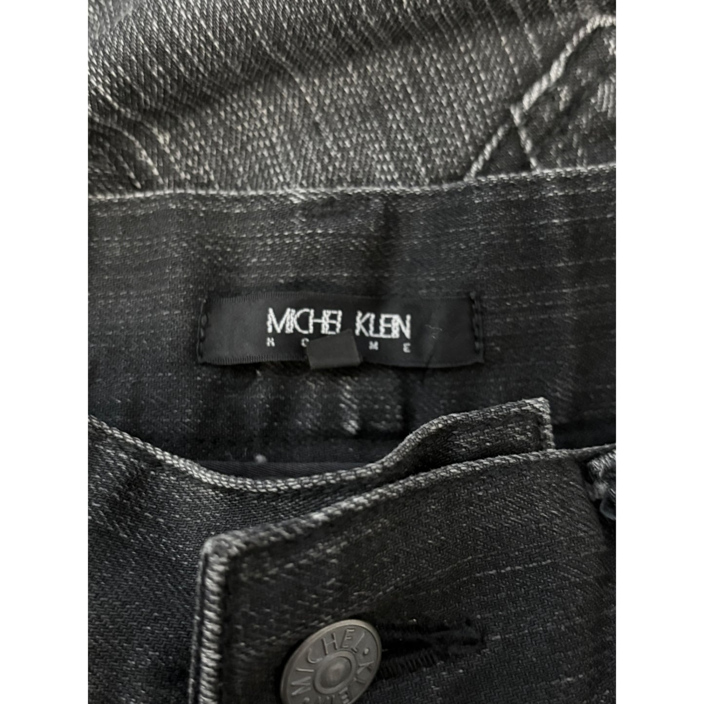 Japanese brand black streaked bootcut denim jeans