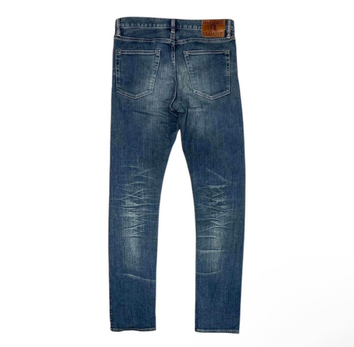 Hysteric Glamour 'V.I.P Club' fade wash studded pocket denim jeans