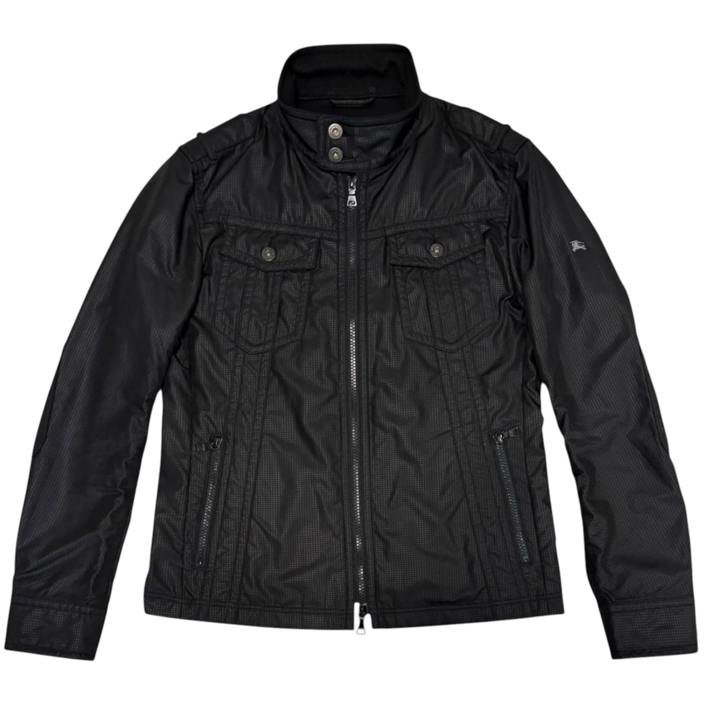 Burberry Black Label (JP exclusive line) black check windbreaker jacket