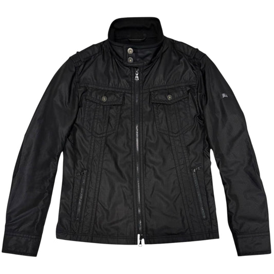 Burberry Black Label (JP exclusive line) black check windbreaker jacket