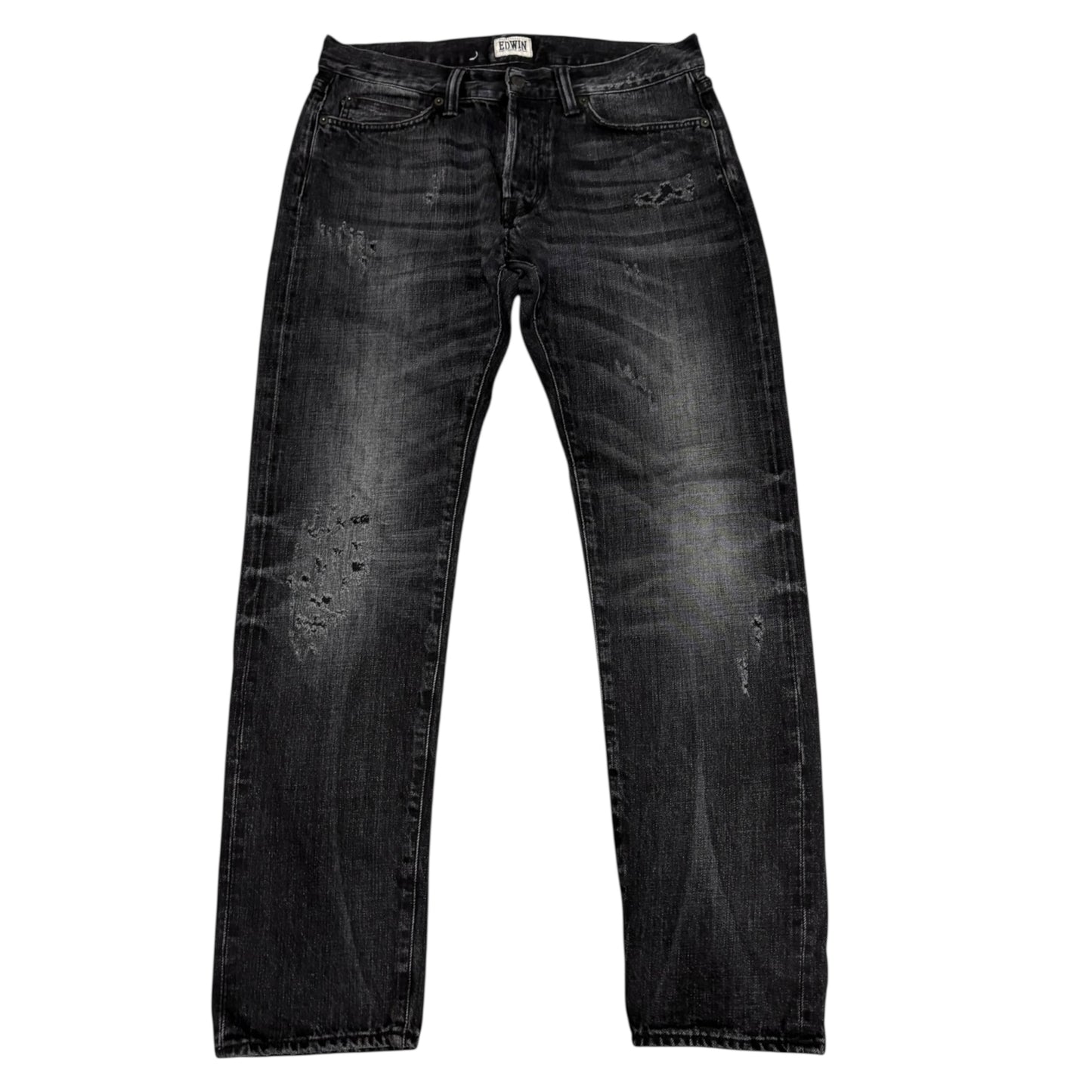 Edwin black distressed jeans