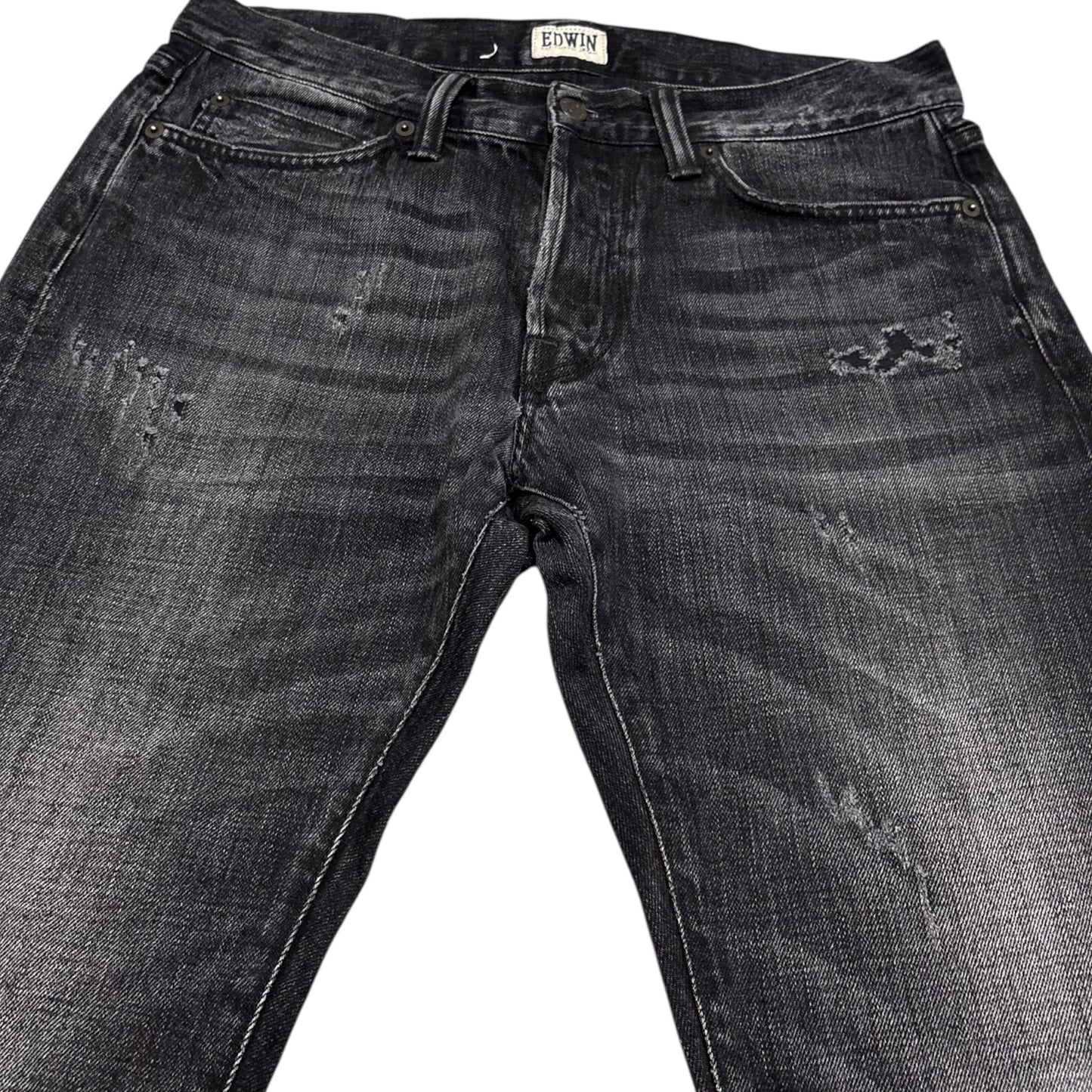 Edwin black distressed jeans