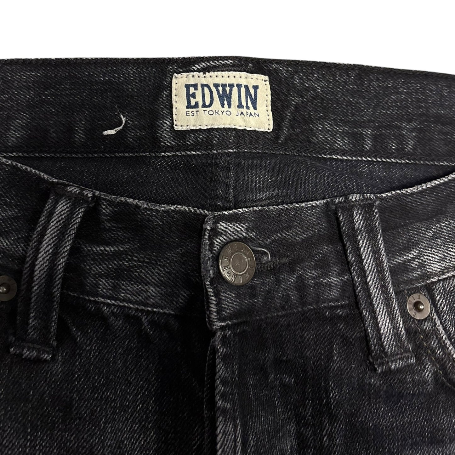 Edwin black distressed jeans