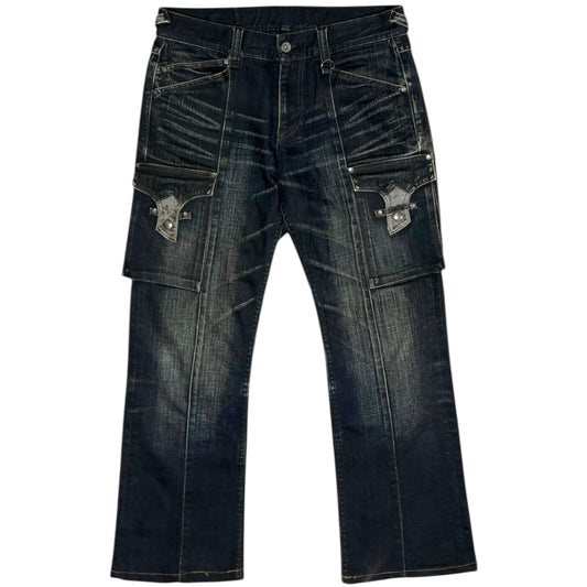 Nicole Club blue claw mark detailed multi pocket denim jeans