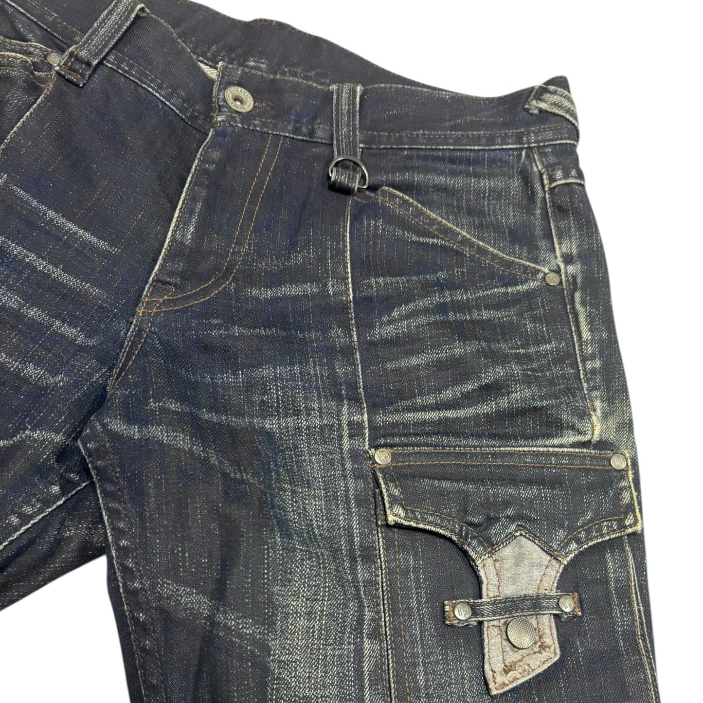Nicole Club blue claw mark detailed multi pocket denim jeans