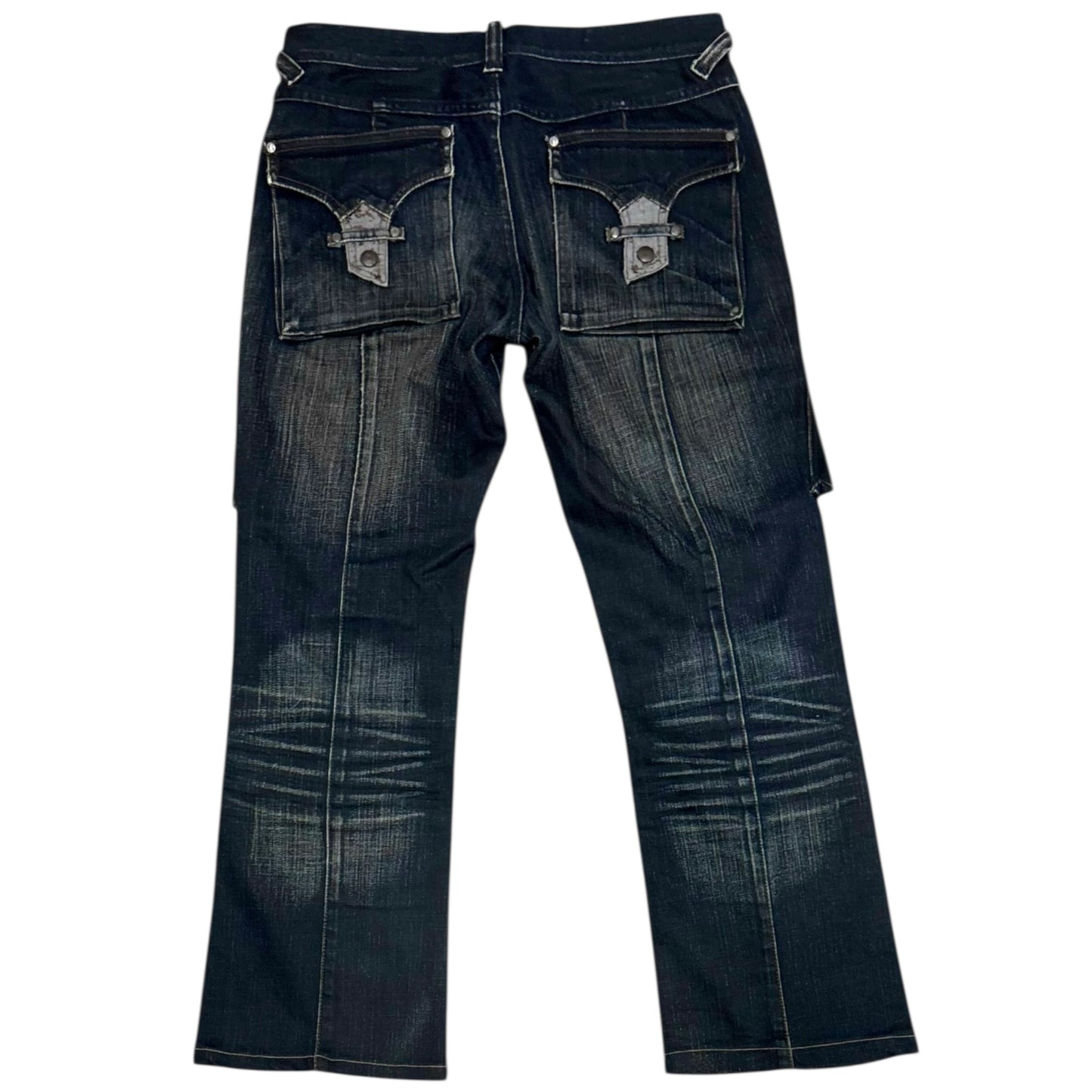 Nicole Club blue claw mark detailed multi pocket denim jeans