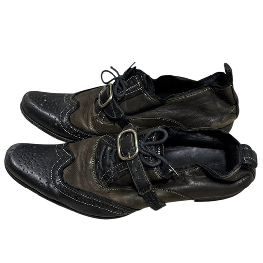 Alfredo Bannister brown harness monk strap buckle leather  low boots