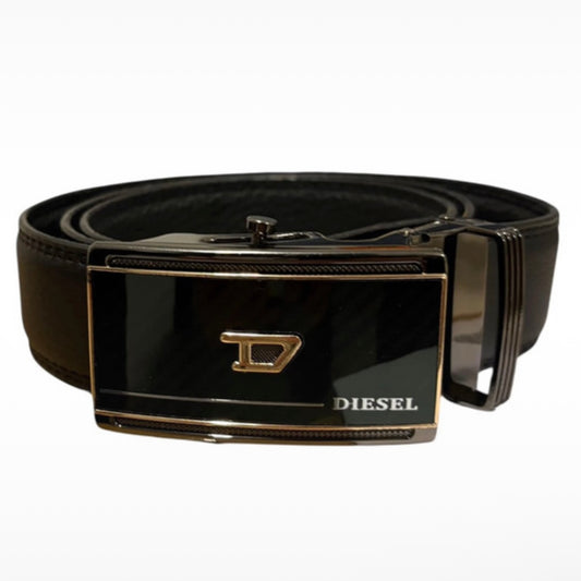 Diesel metal buckle adjustable leather belt