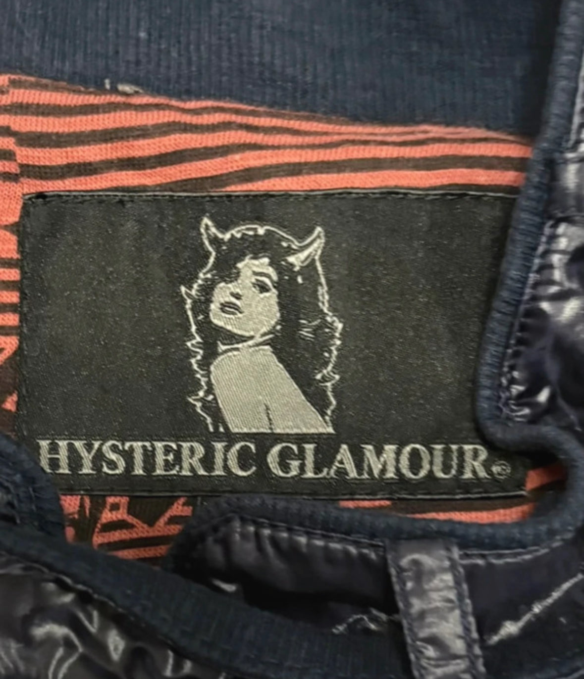 Hysteric Glamour navy skull motif windbreaker jacket